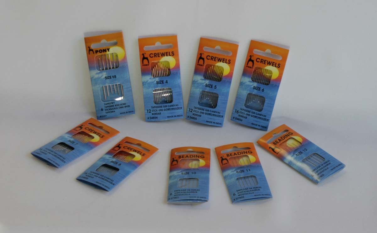 Pony hímző / varró tű (hegyes, acél) 1db