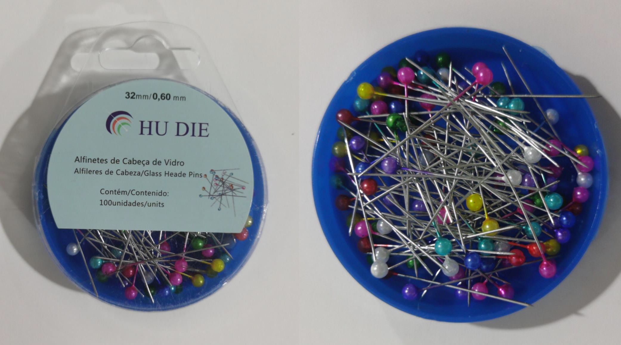 Üvegfejű gombostű 100db